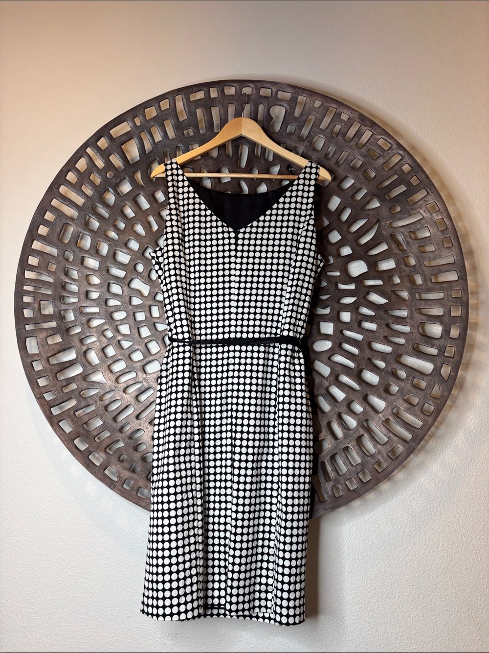 🖤 Laura Ashley Polka Dot Sheath Dress 14 Belted Lined Women's Classic 🤍 - Picture 5 of 14